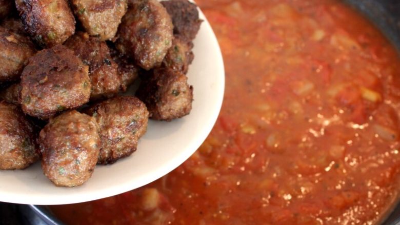 Beef Meatball Risotto with Tomato Sauce