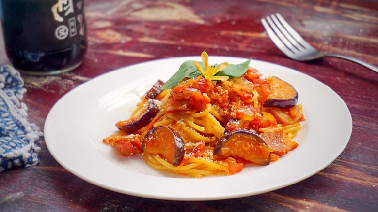 Japanese Double Eggplant Pasta