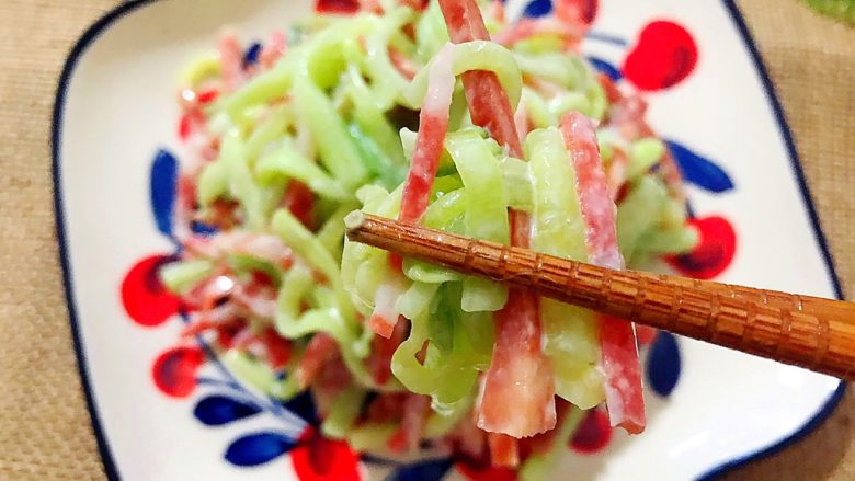 Lazy Cuisine + Red, Green, Cucumber and Red Sausage Salad