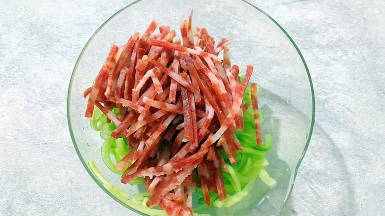 Lazy Cuisine + Red, Green, Cucumber and Red Sausage Salad