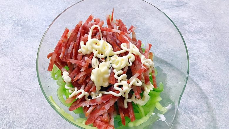 Lazy Cuisine + Red, Green, Cucumber and Red Sausage Salad