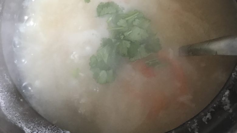 A bowl of shrimp porridge