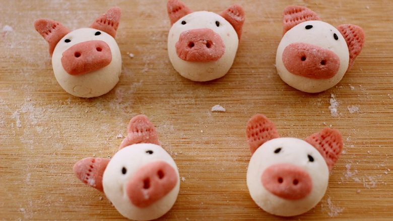 Cute Pig Black Sesame Rice Balls