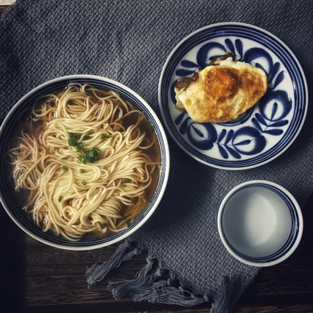 Scallion noodle soup