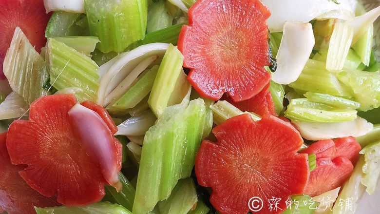 Sauteed Celery, Lily and Carrots