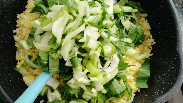 Cucumber, Green Vegetable and Egg Fried Rice