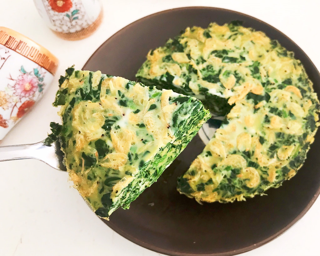 Spinach egg custard