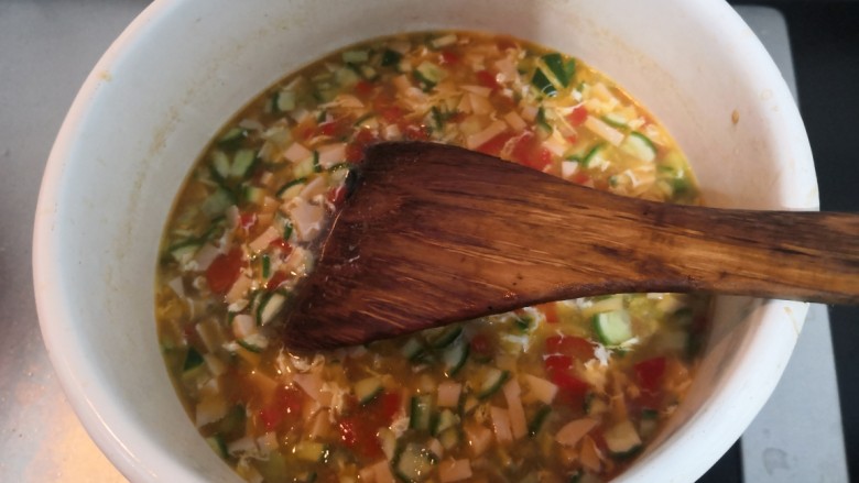 Cucumber and preserved egg soup