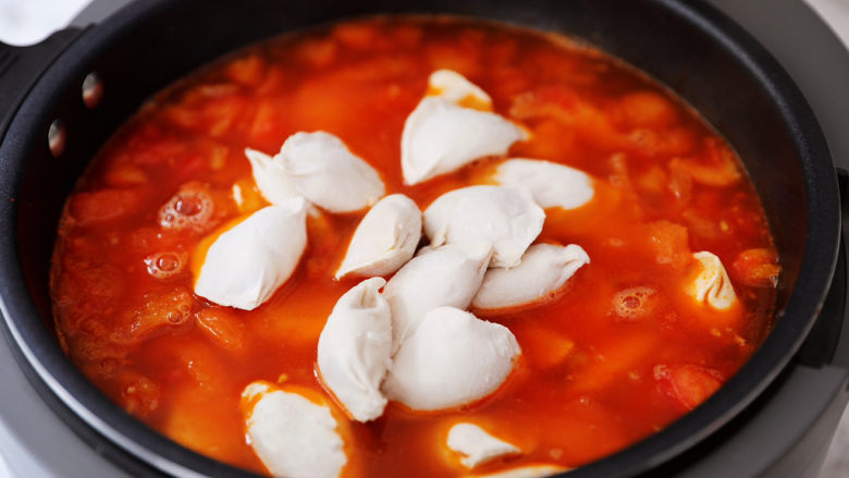 Tomato soup dumplings