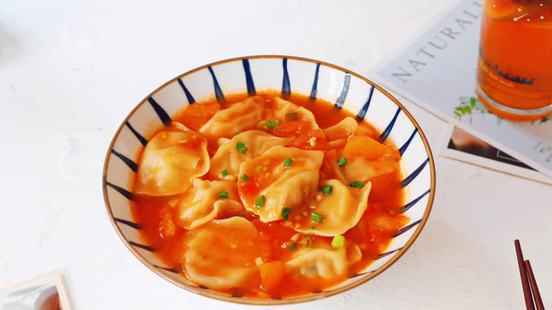 Tomato soup dumplings