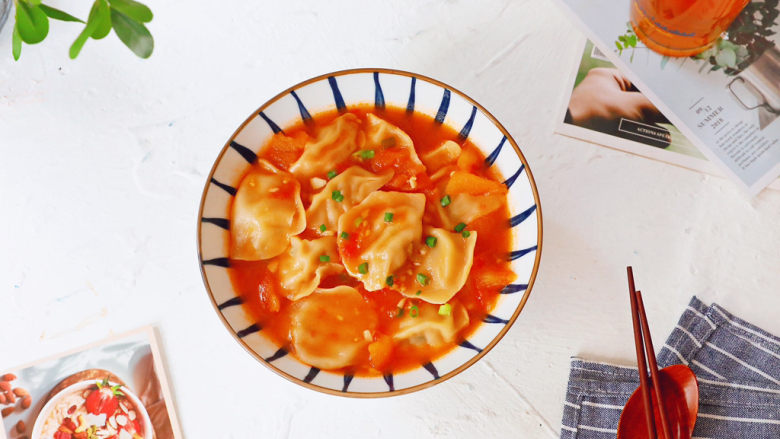 Tomato soup dumplings