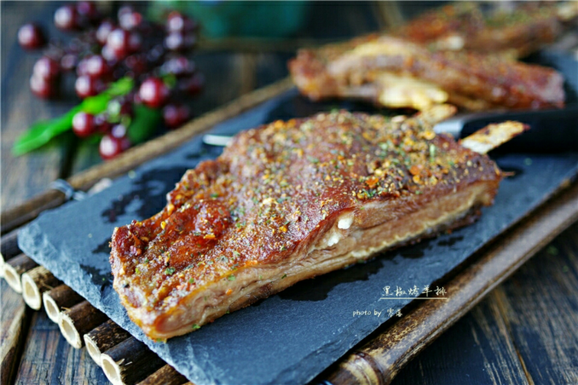 Black pepper grilled lamb chops