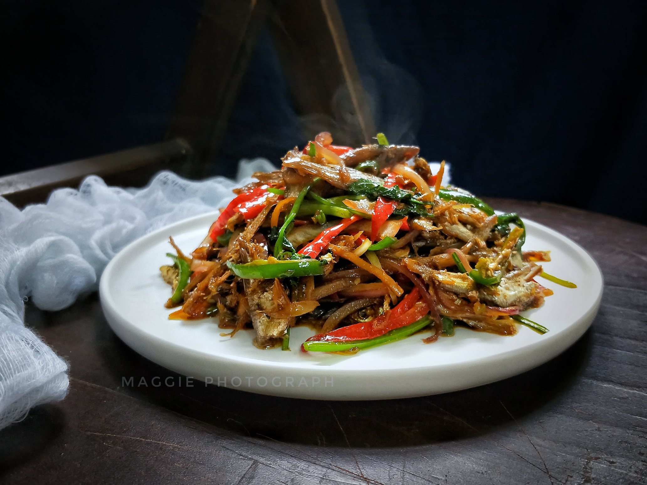 Spicy side dish ~ Hakka stir-fried dried fish