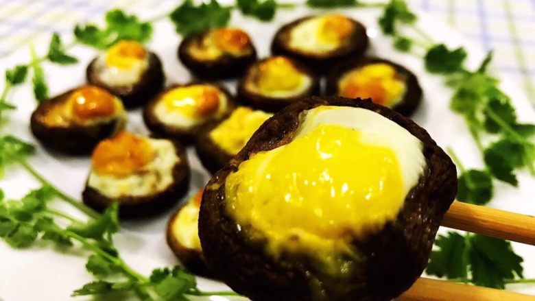 Shiitake Mushrooms and Quail Eggs