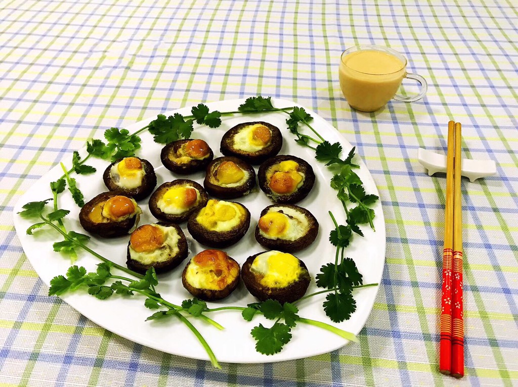 Shiitake Mushrooms and Quail Eggs