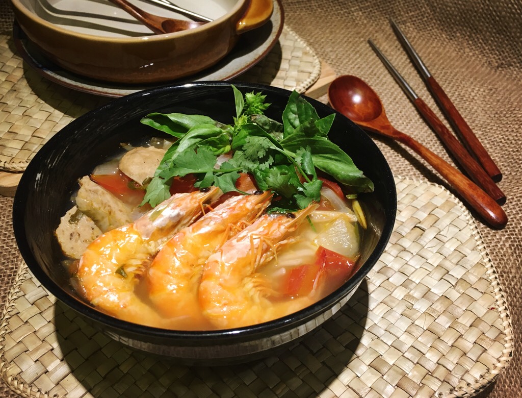 Thai Hot and Sour Shrimp Noodle Soup