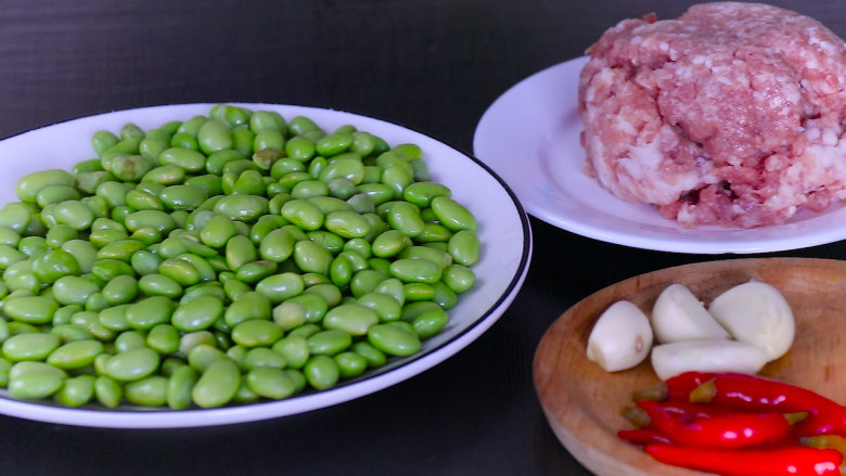 The most appetizing side dish, stir-fried edamame with minced pork