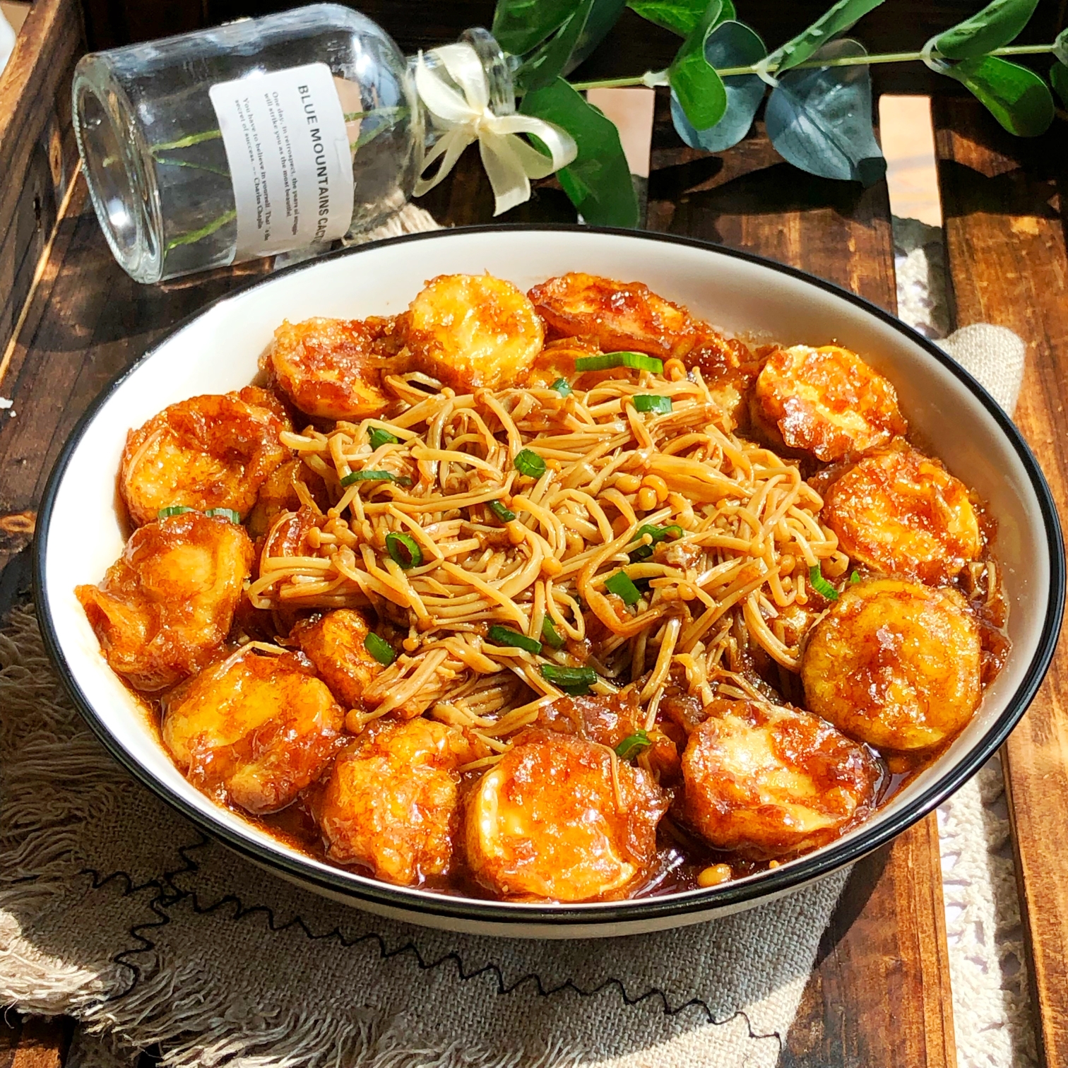 Enoki mushroom tofu