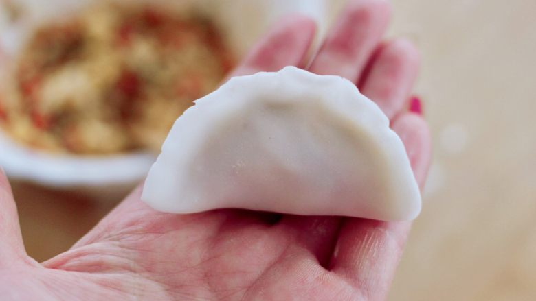 Tomato, shrimp, egg and crystal steamed dumplings