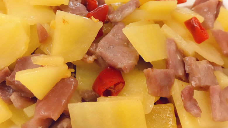 Ham and fried potatoes