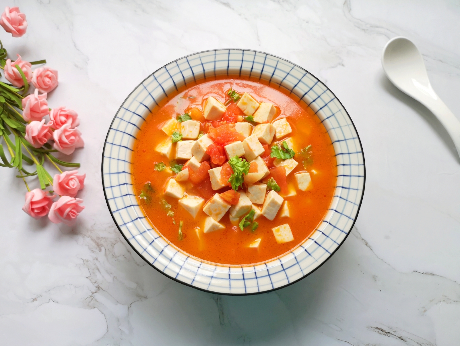 Tomato and tofu soup