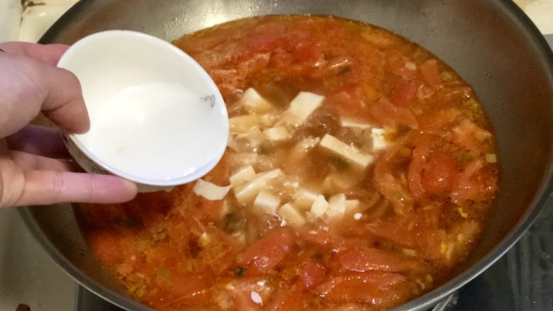 Tomato tofu soup➕tomato mustard, tofu and egg soup