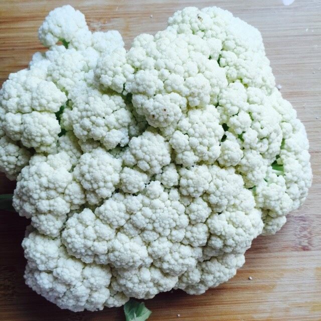 Stir-fried organic cauliflower