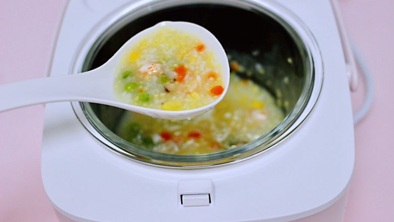 Double rice porridge with shrimp and vegetables (baby food supplement)