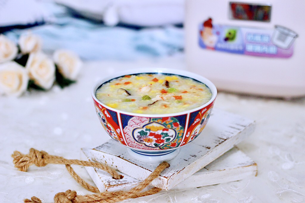 Double rice porridge with shrimp and vegetables (baby food supplement)