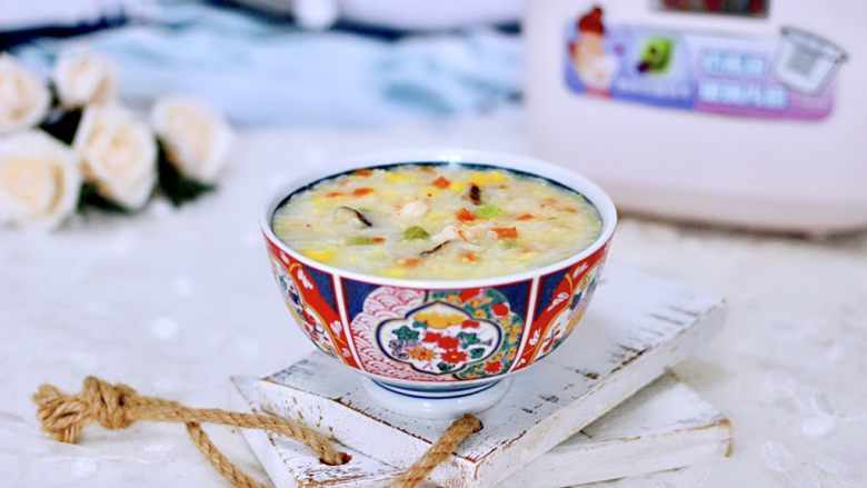 Double rice porridge with shrimp and vegetables (baby food supplement)