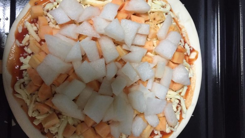 Sweet Potato White Pear Macadamia Nut Pizza