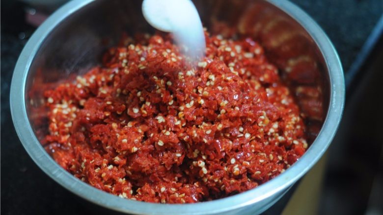 Homemade chopped chili