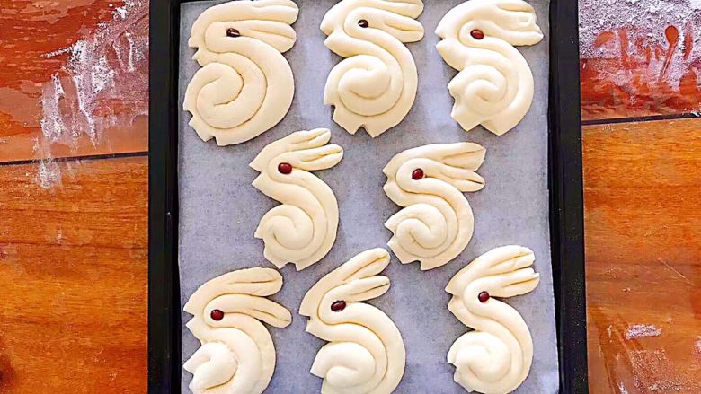 Soft and delicious cute rabbit steamed buns (one-time fermentation)