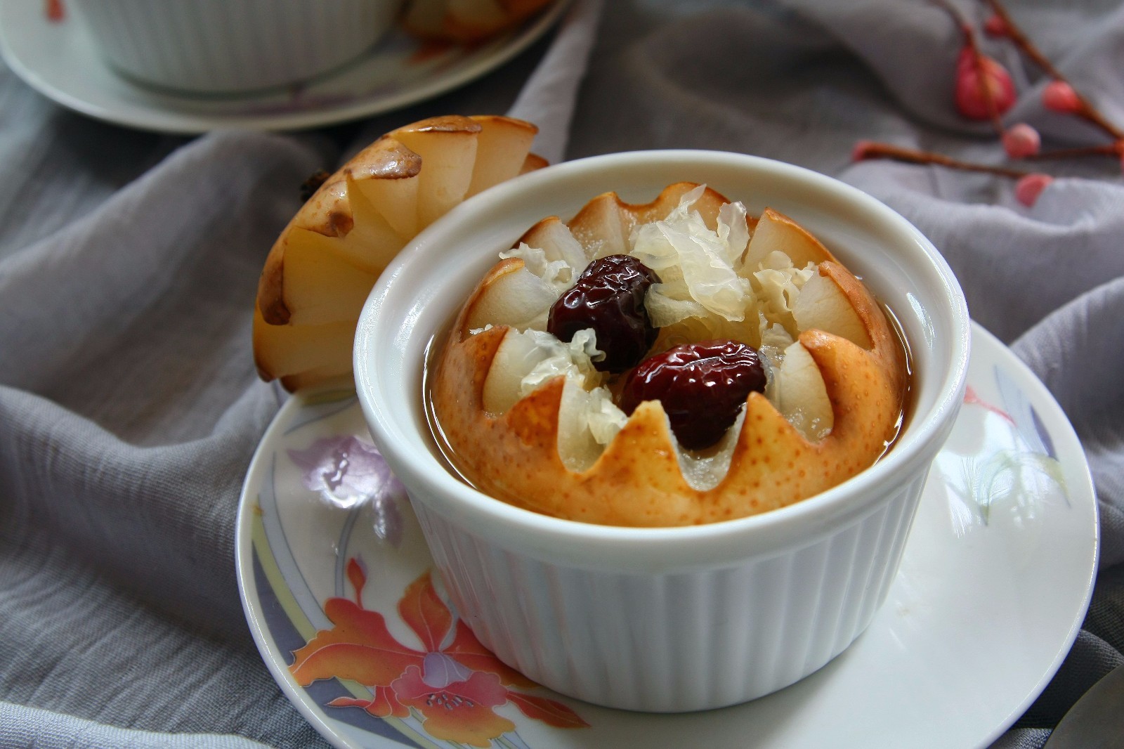 Microwave roasted crispy pear#sweetness#