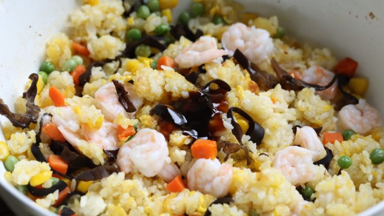 Colorful Shrimp and Egg Fried Rice