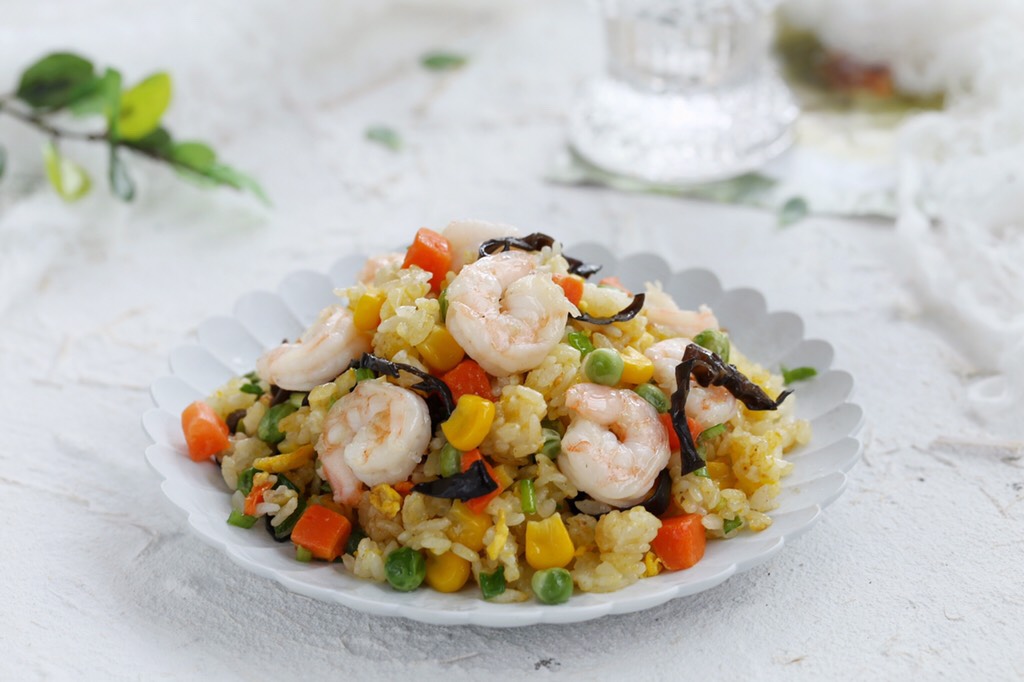 Colorful Shrimp and Egg Fried Rice