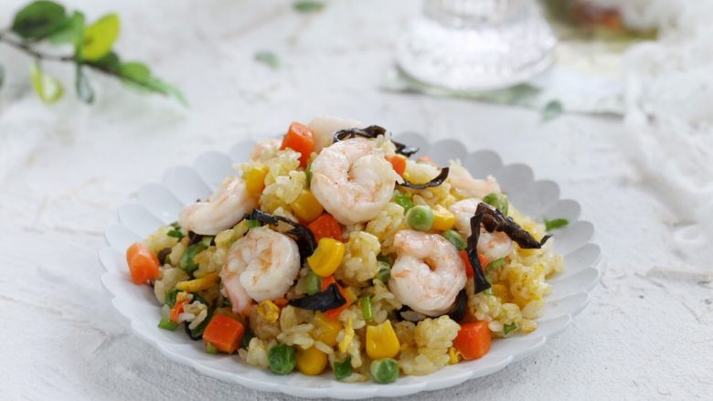 Colorful Shrimp and Egg Fried Rice