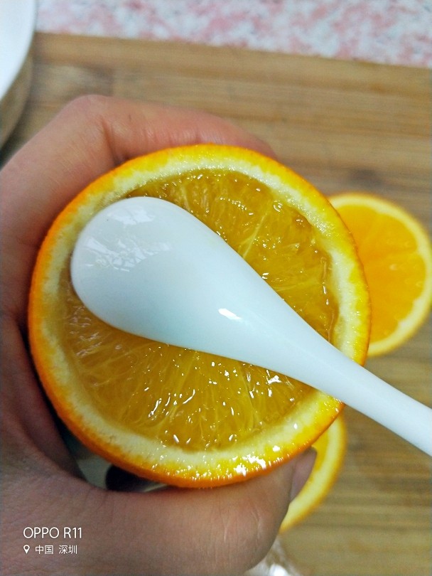 Orange milk steamed egg