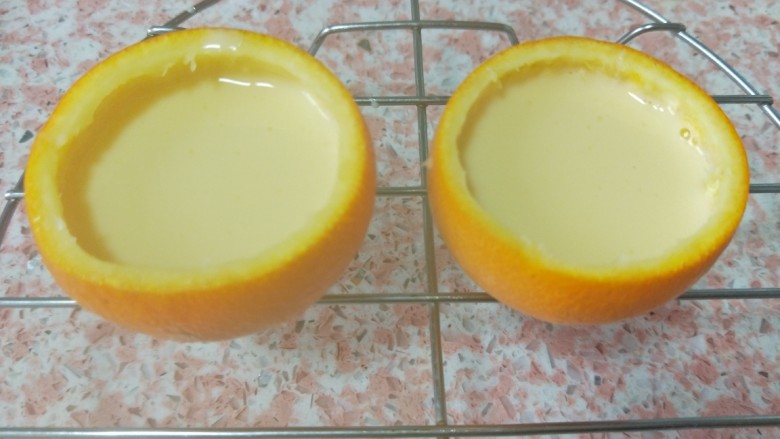 Orange milk steamed egg