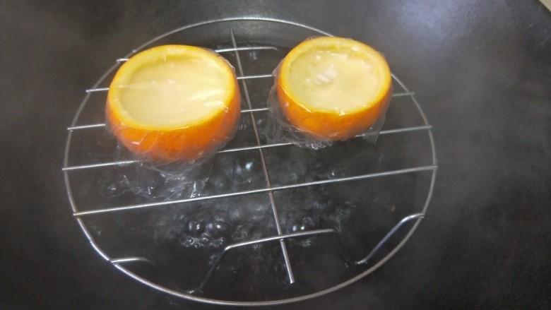 Orange milk steamed egg