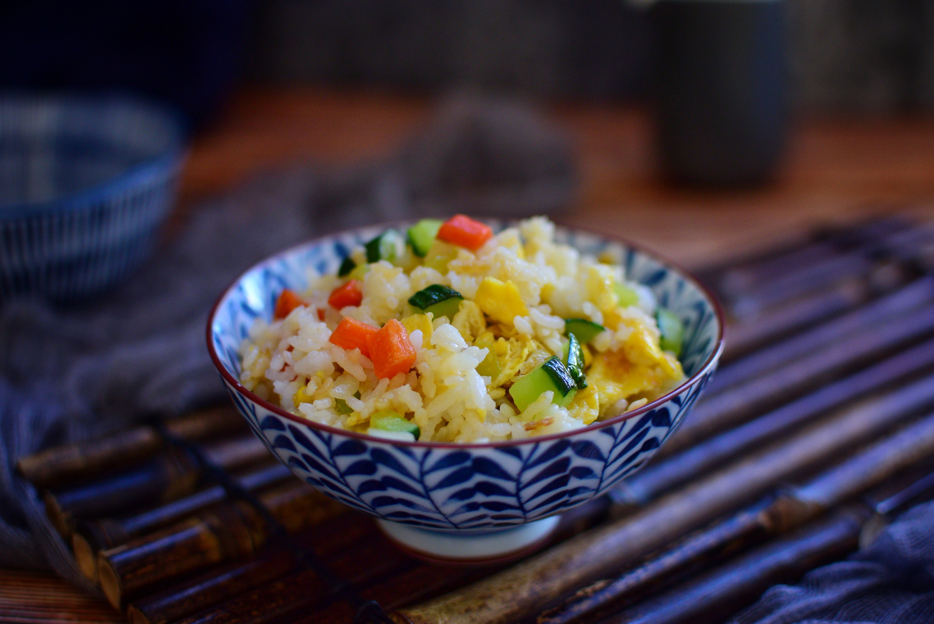 Cucumber and egg fried rice