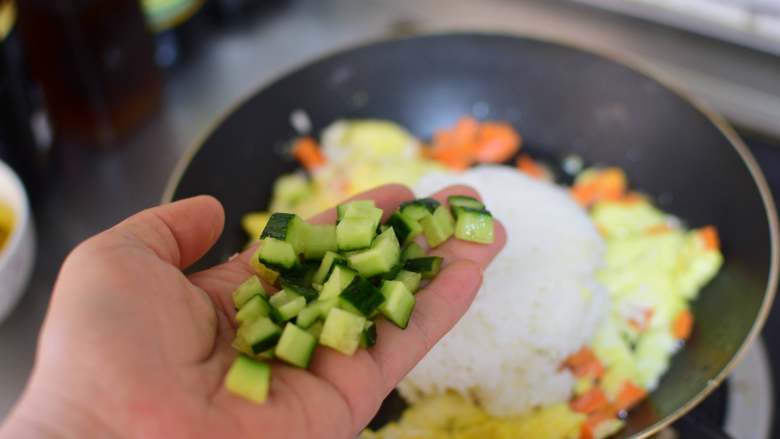 Cucumber and Egg Fried Rice