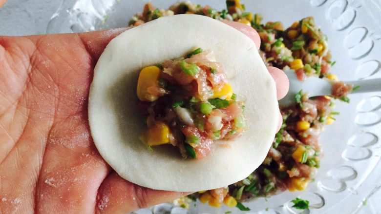 Celery, Corn and Pork Dumplings