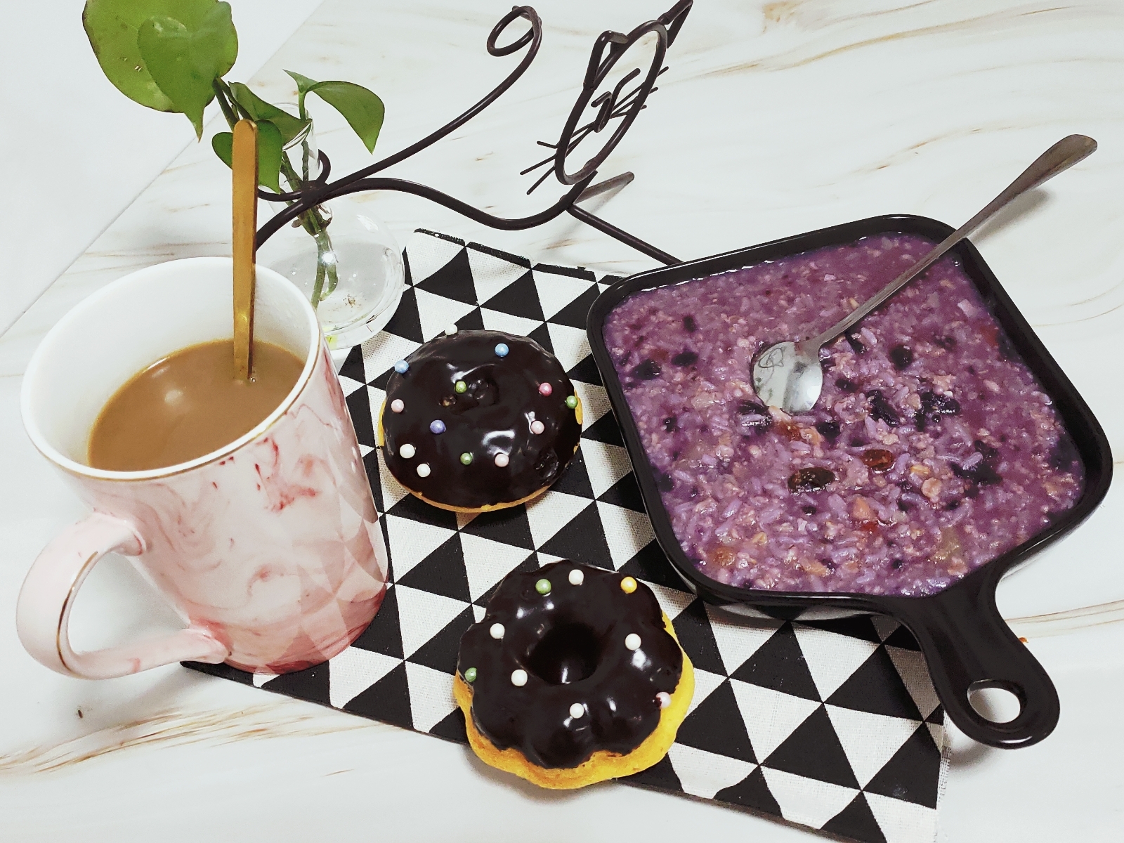 Purple sweet potato oatmeal