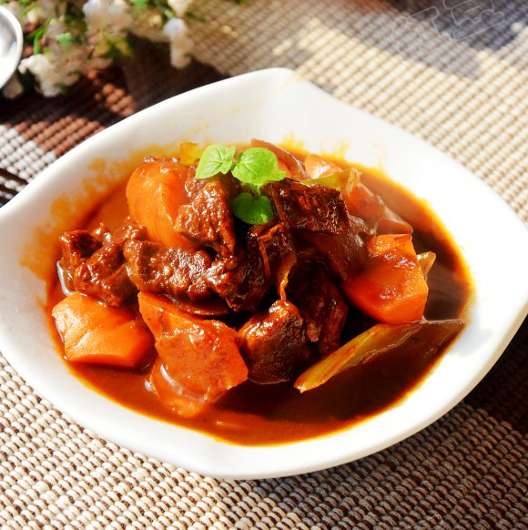 Beef braised in red wine