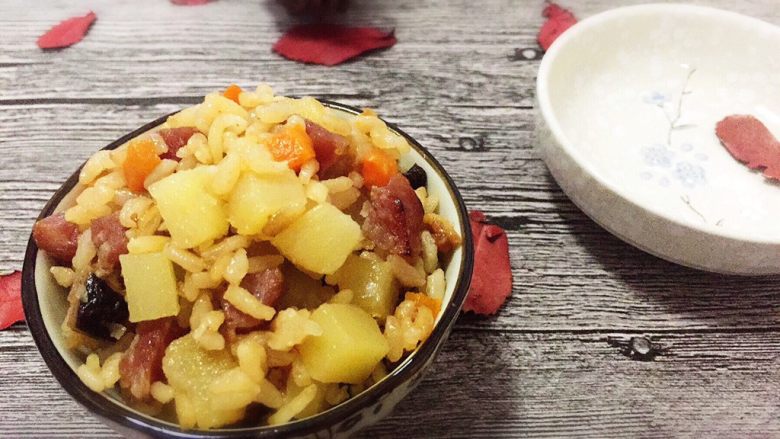 Rice cooker potato and sausage rice