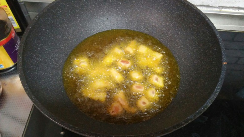 Fried chicken with green onion