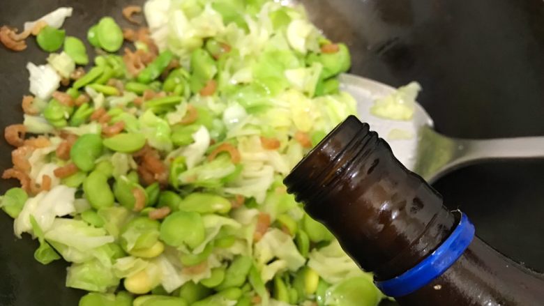 Oyster Sauce Shredded Cabbage, Fried Broad Beans with Dried Sea Rice