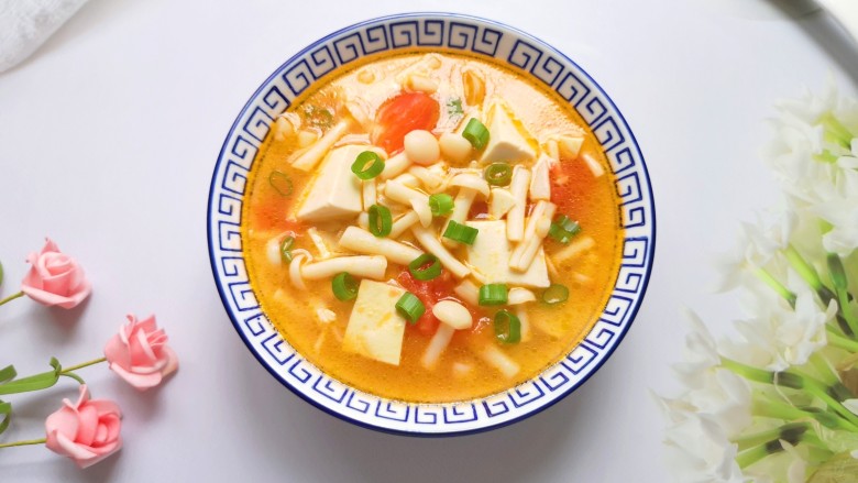 Seafood Mushroom and Tofu Soup