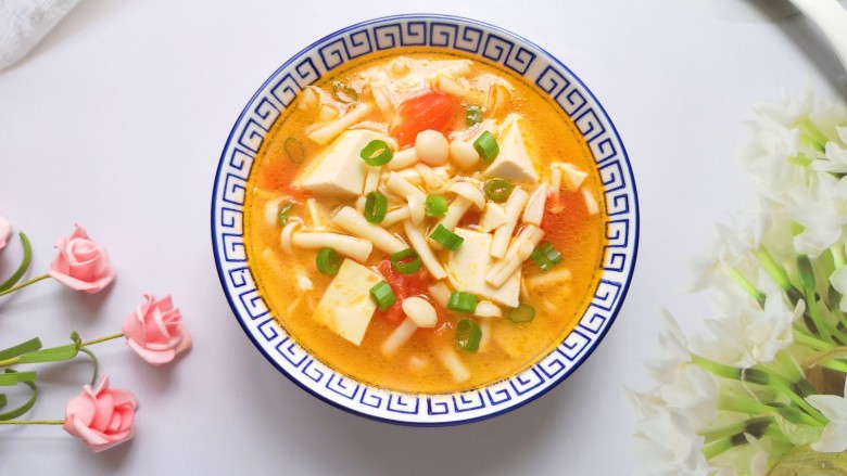 Seafood Mushroom and Tofu Soup